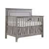 Emerson wooden 5-in-1 convertible crib with linen weave upholstered panel in grey