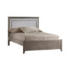 emerson double bed low profile footboard with linen weave upholstered headboard panel in grey