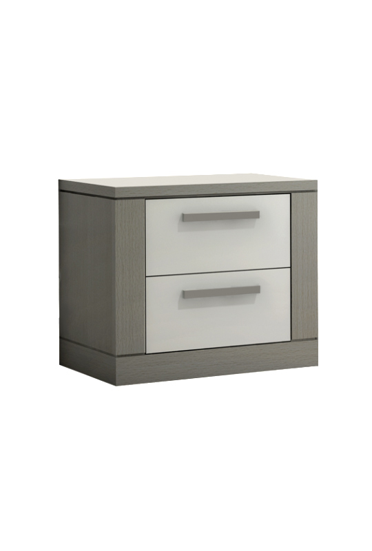 Milano nightstand with two white drawers