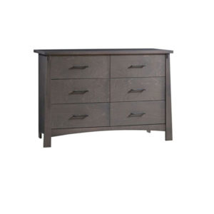 Bruges dark wood double dresser with six drawers