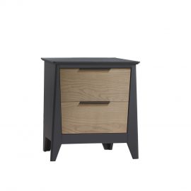 Flexx Nightstand in Graphite and Natural Wheat