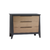 Flexx Graphite 3 drawer dresser with natural oak wood facades