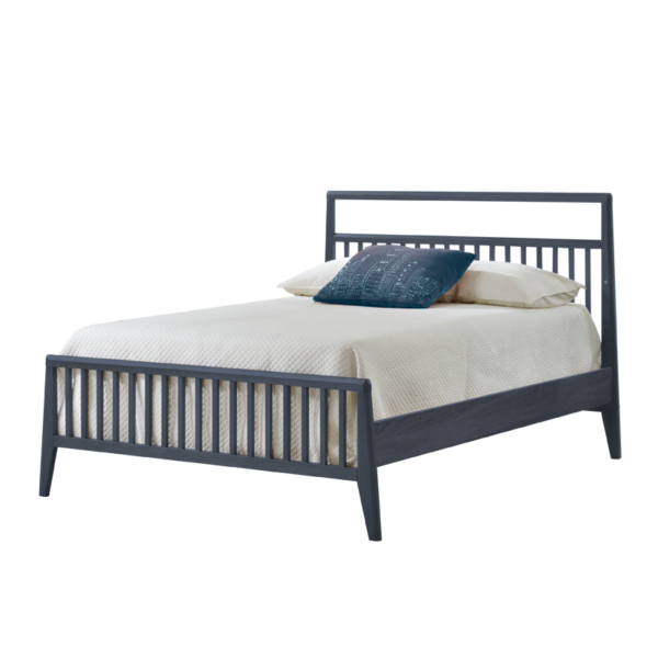 Graphite wood double bed
