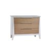 Flexx 3 drawer dresser in white with natural oak wood facades