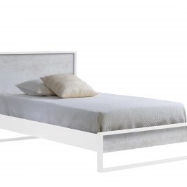 Vibe Twin Bed 39" in white and White Bark